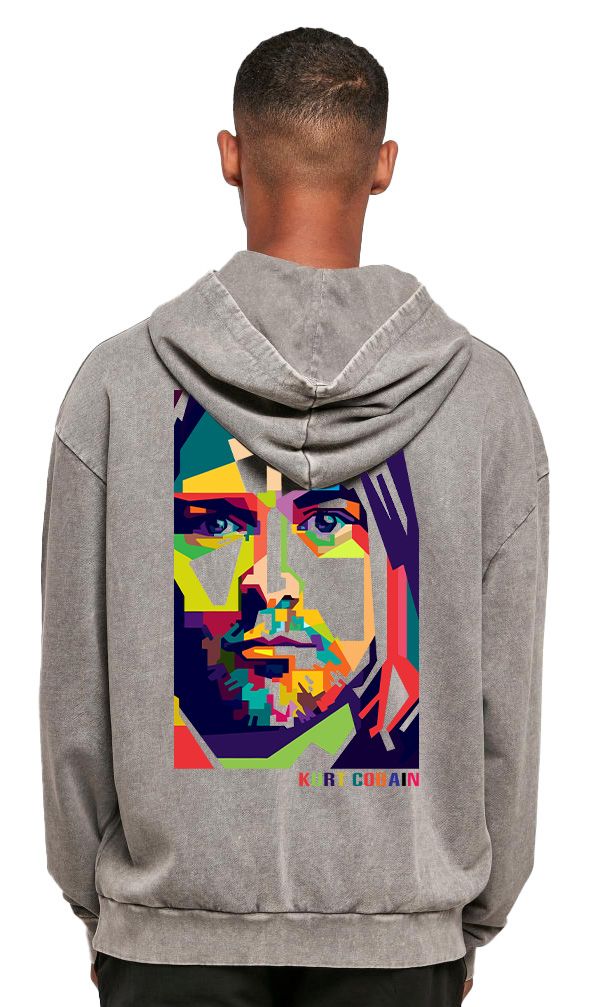 Oversized Premium Hoodie K Cobain Art1 Rock Avenue Asphalt ανδρικά Φούτερ Simple Wear