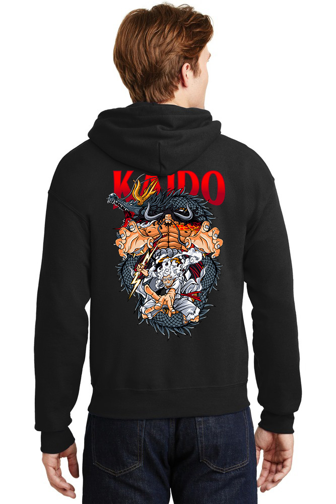 Hoodie Kaido Gear 5 One Piece Pop Culture Black ανδρικά Φούτερ Simple Wear