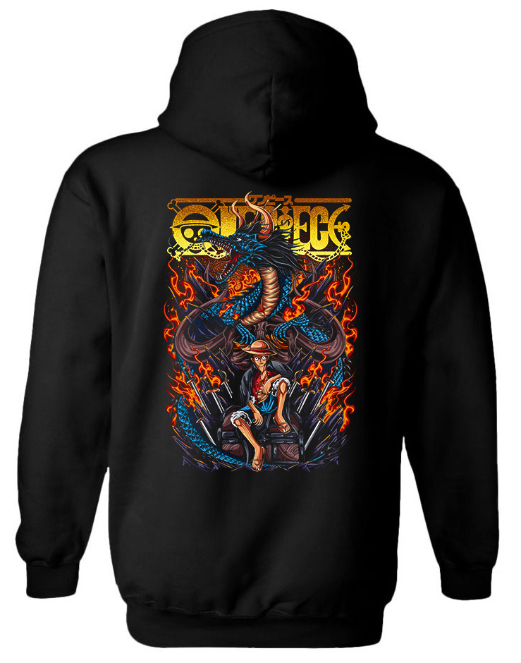 Hoodie Kaido x Luffy One Piece Pop Culture Black