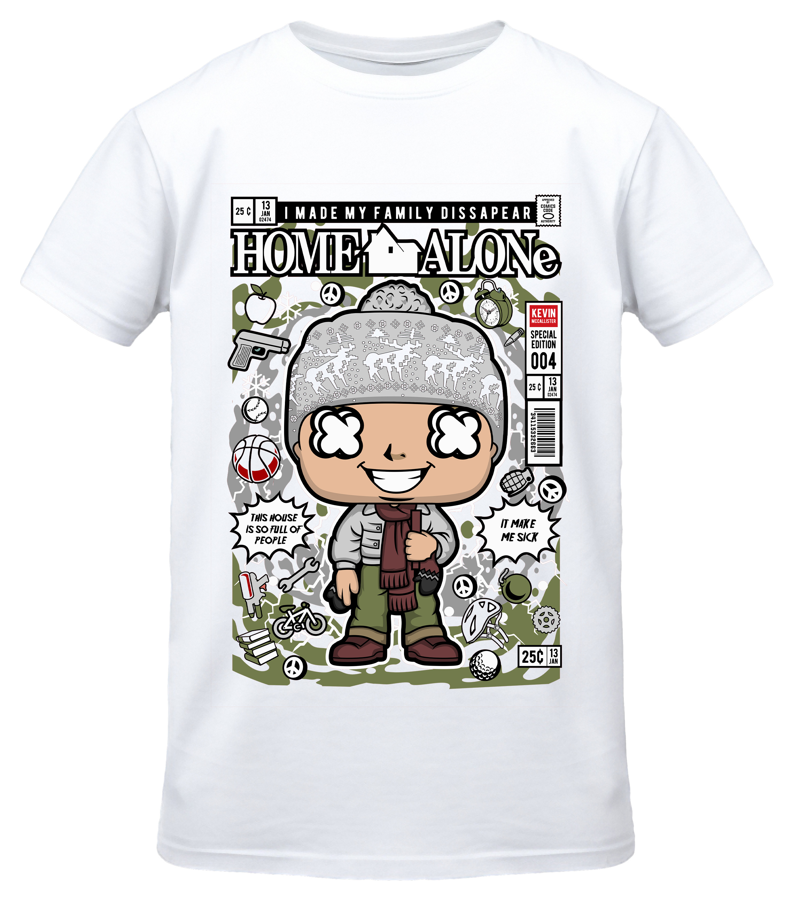 T-Shirt Kevin Home Alone Pop Culture White