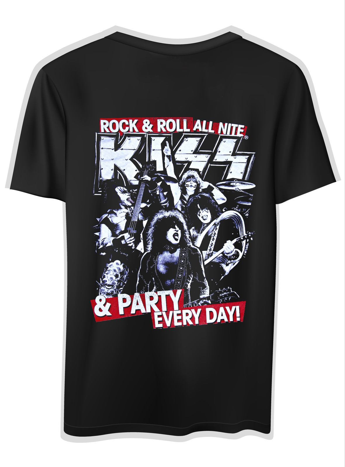 T-Shirt Kiss Pop Culture Black