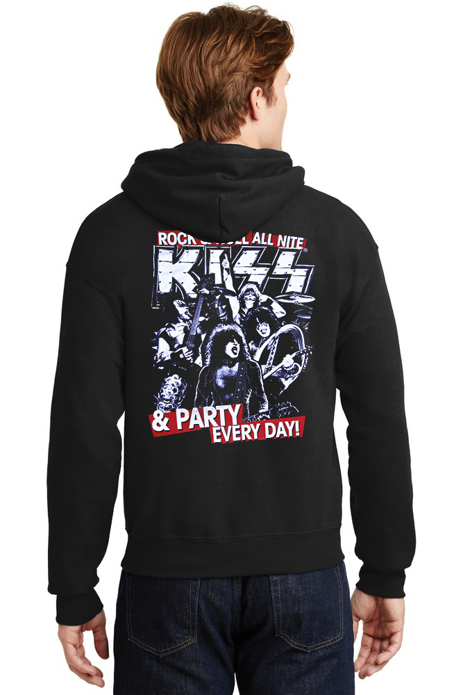 Hoodie Kiss Rock Avenue Black ανδρικά Φούτερ Simple Wear
