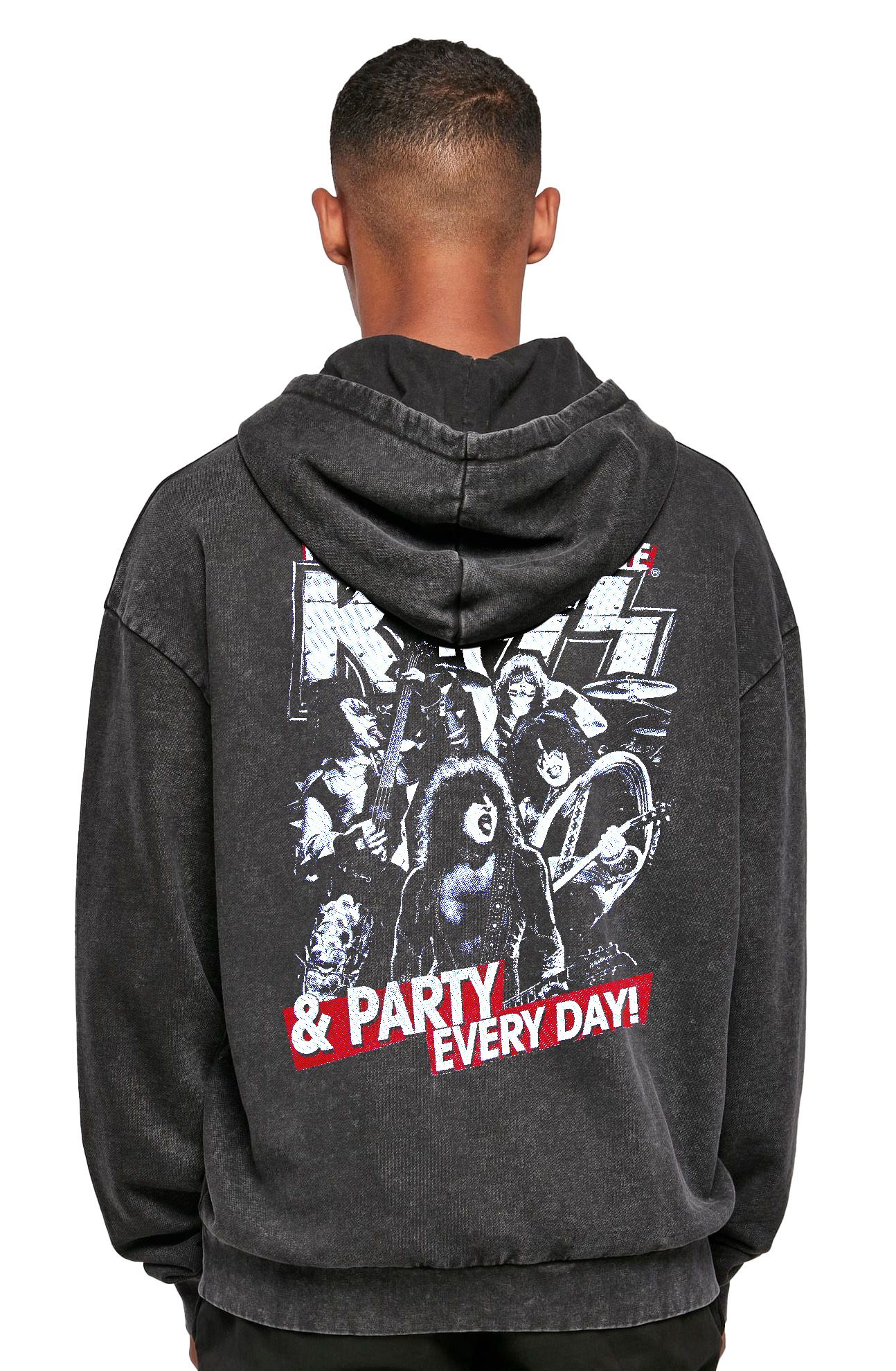 Oversized Premium Hoodie Kiss Rock Avenue Black ανδρικά Φούτερ Simple Wear