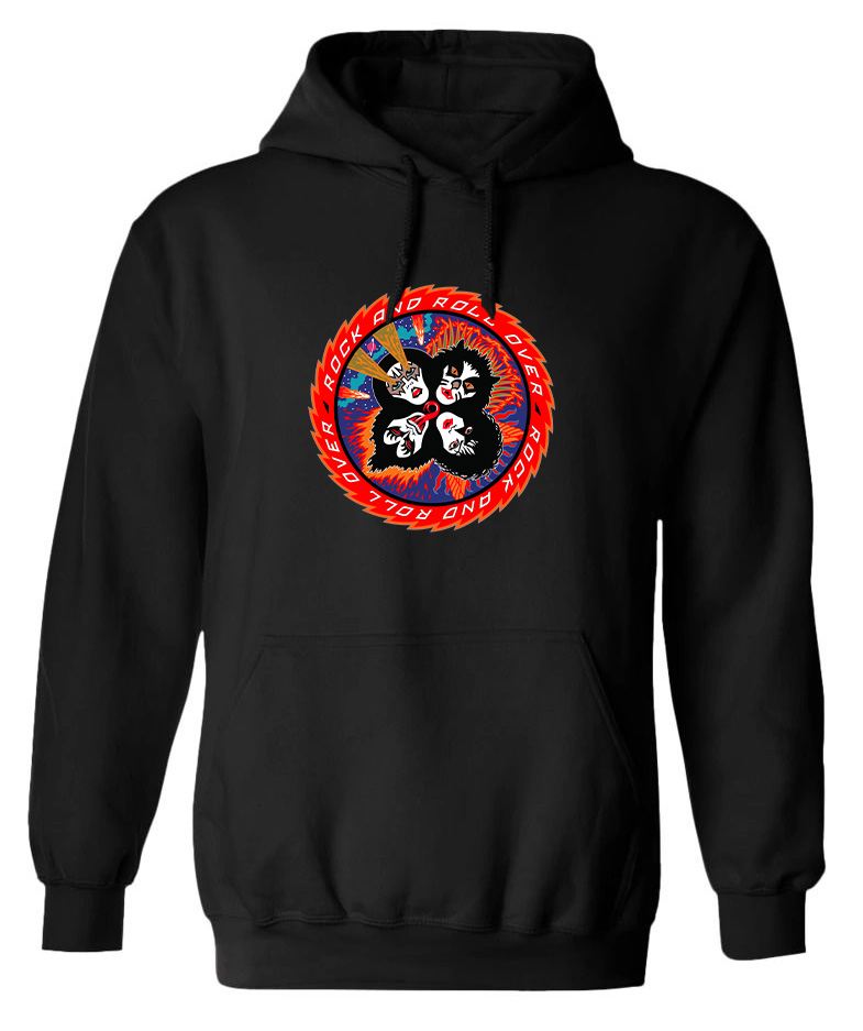 Hoodie Kiss Rock N Roll Rock Avenue Black