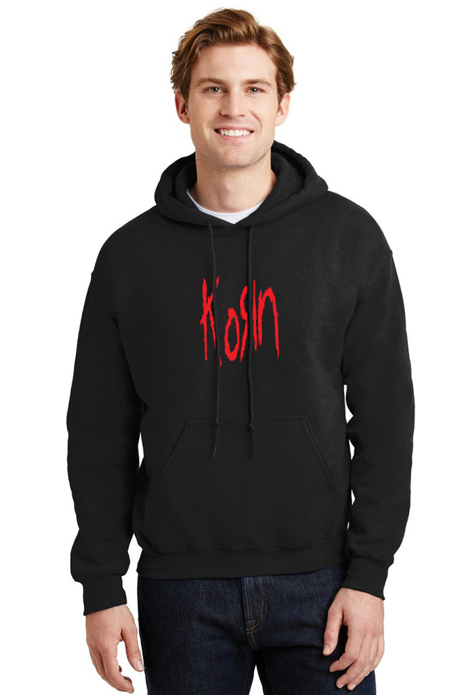 Hoodie Korn Band Logo Rock Avenue Black ανδρικά Φούτερ Simple Wear