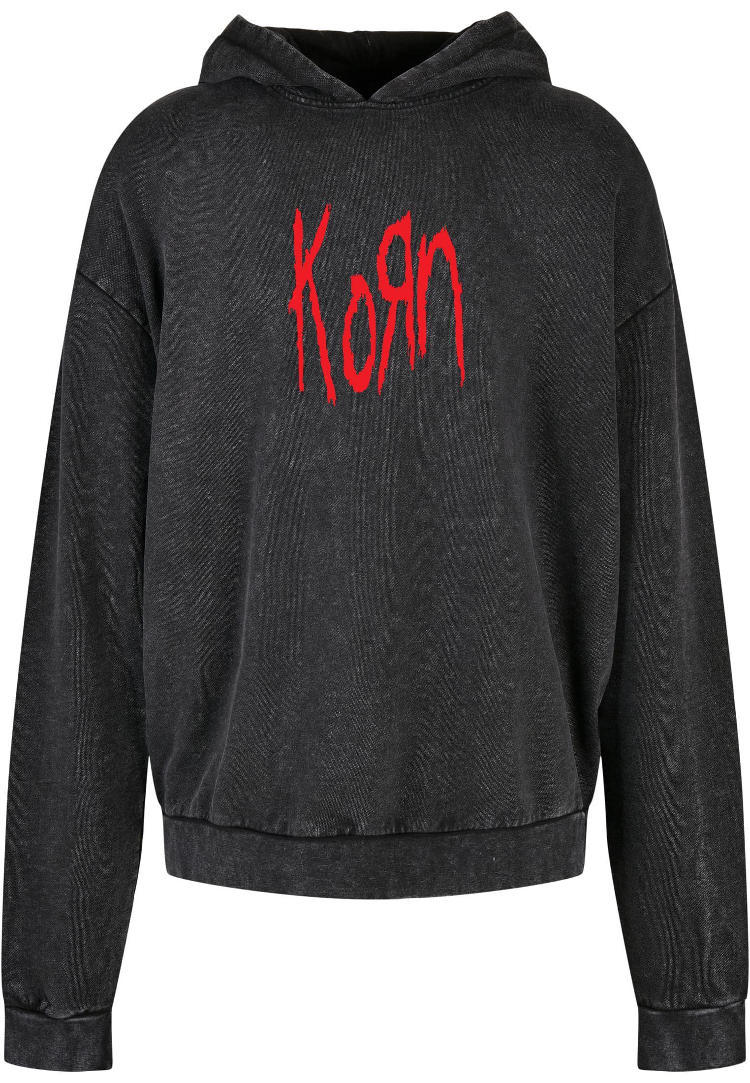 Oversized Premium Hoodie Korn Band Logo Rock Avenue Black