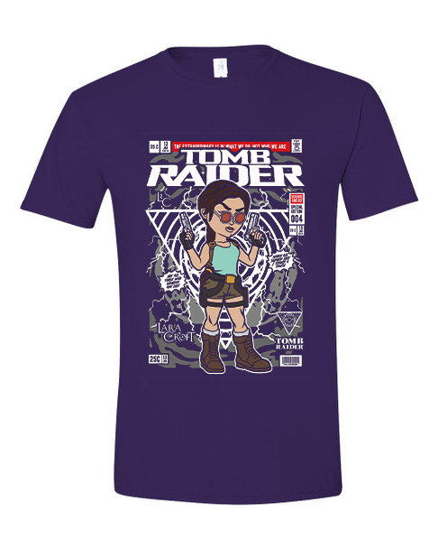 T-Shirt Lara Croft Tomb Raider Pop Culture Purple