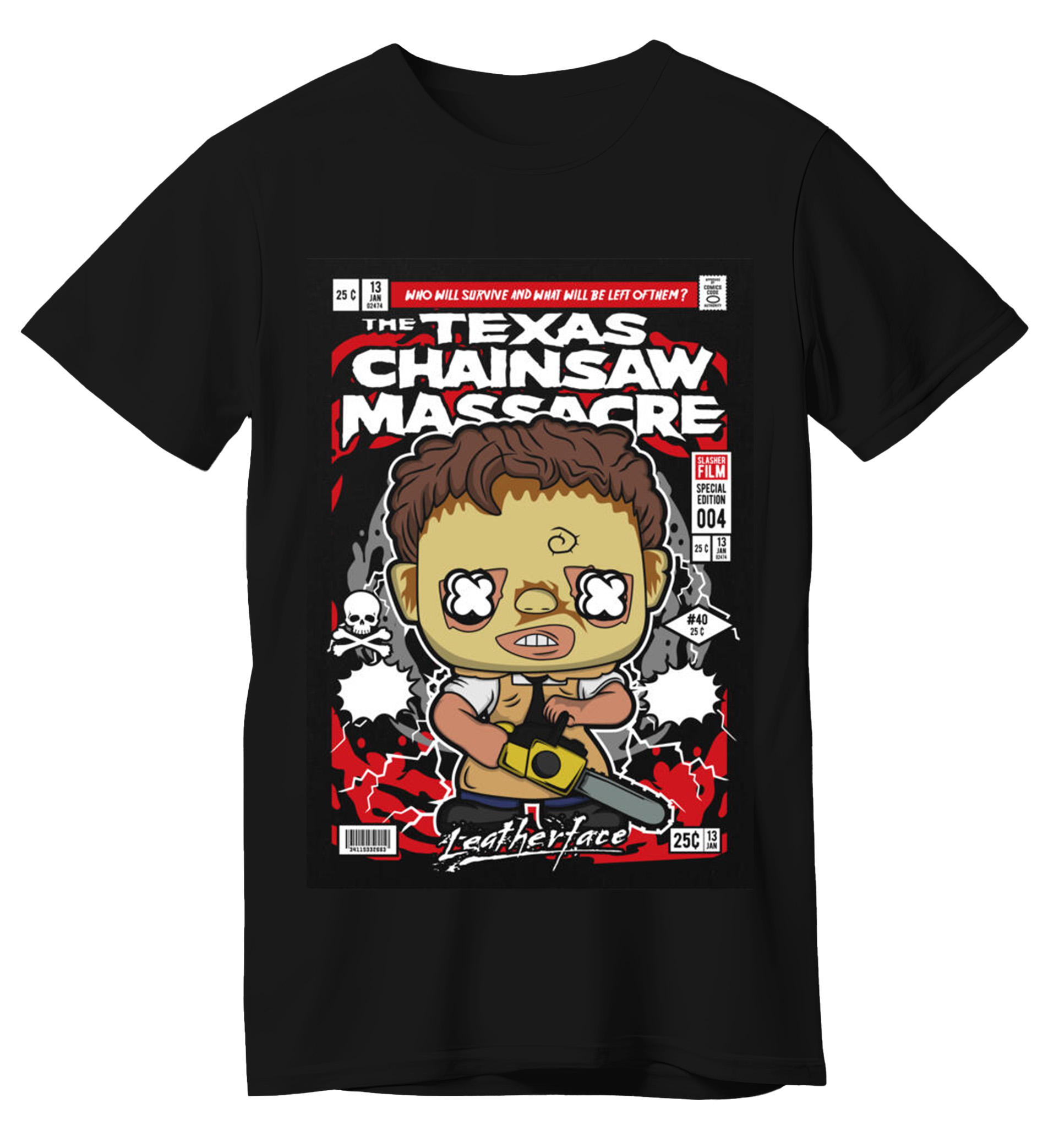 T-Shirt Leatherface Pop Culture Black