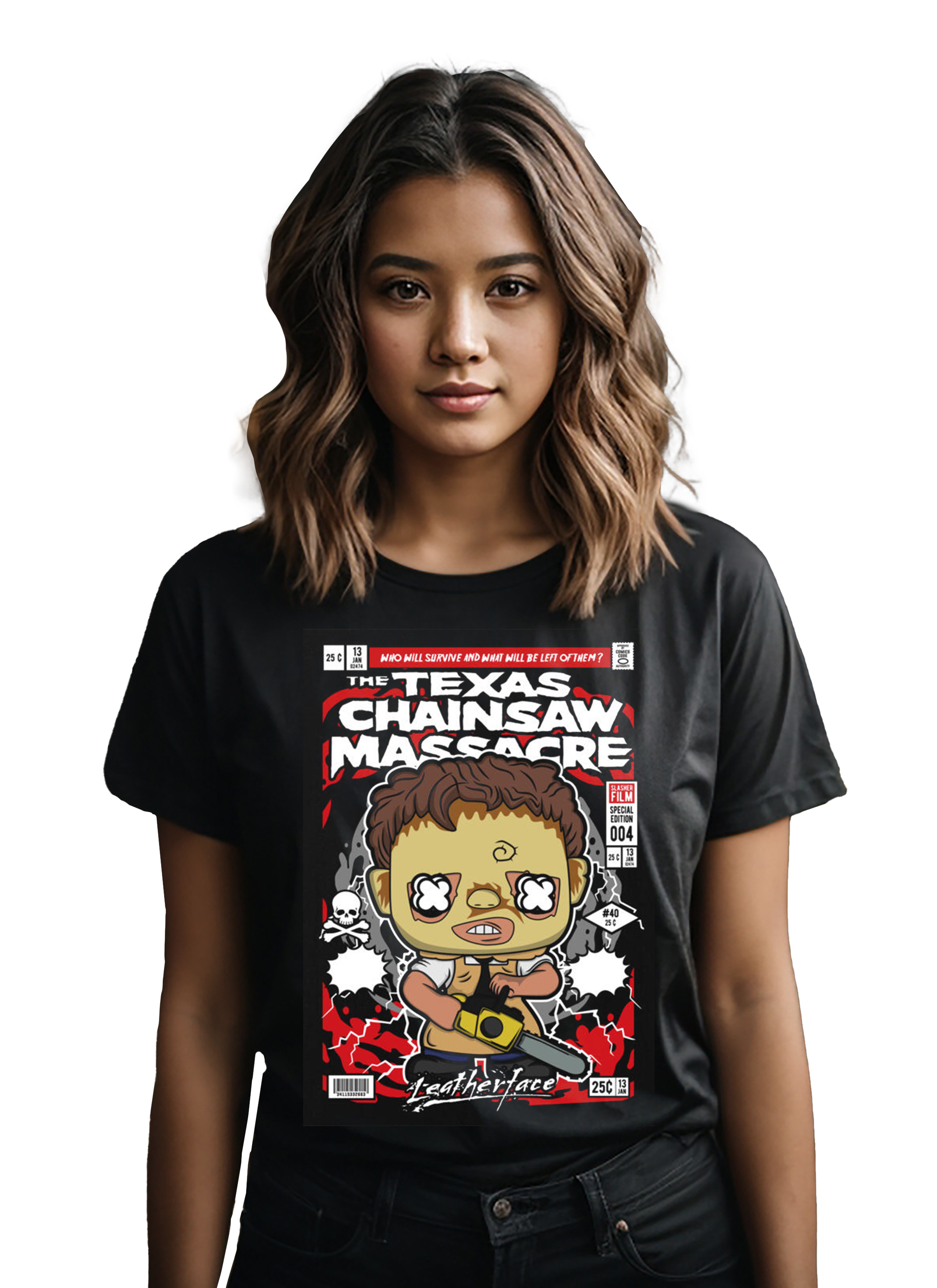 T-Shirt Leatherface Pop Culture Black ανδρικά Basic T-Shirts Simple Wear Μπλουζάκια κοντομάνικα