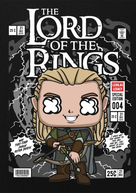 T-Shirt Legolas Lord Of The Rings Pop Culture Black ανδρικά Basic T-Shirts Simple Wear Μπλουζάκια κοντομάνικα