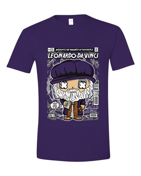 T-Shirt Leonardo Da Vinci Pop Culture Purple