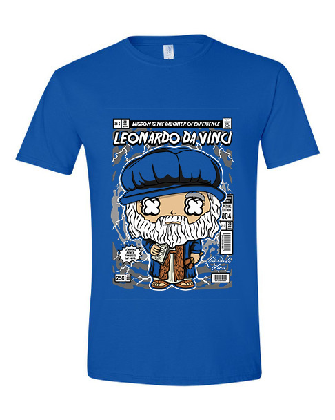 T-Shirt Leonardo Da Vinci Pop Culture Royal
