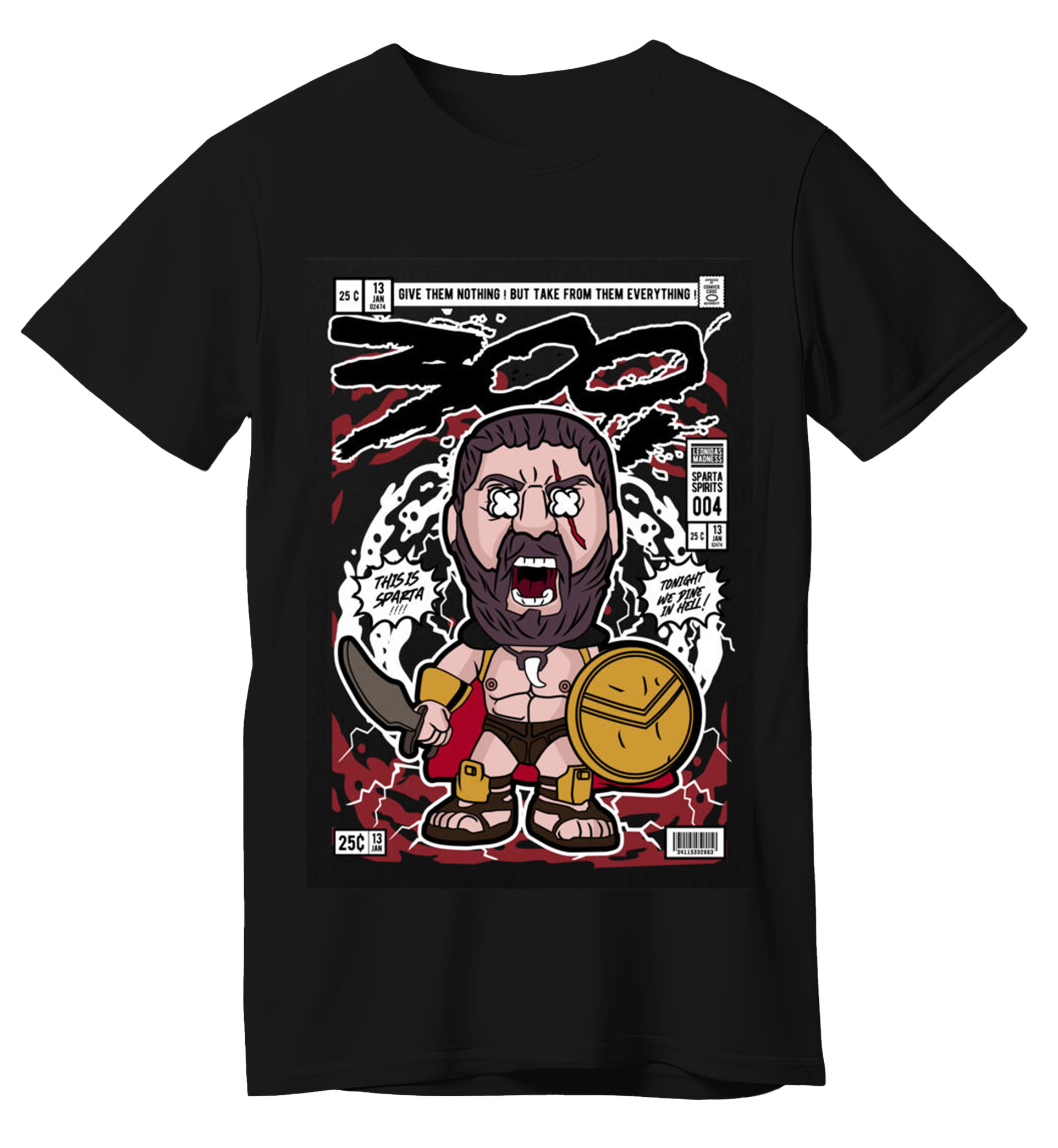 T-Shirt Leonidas 300 Pop Culture Black