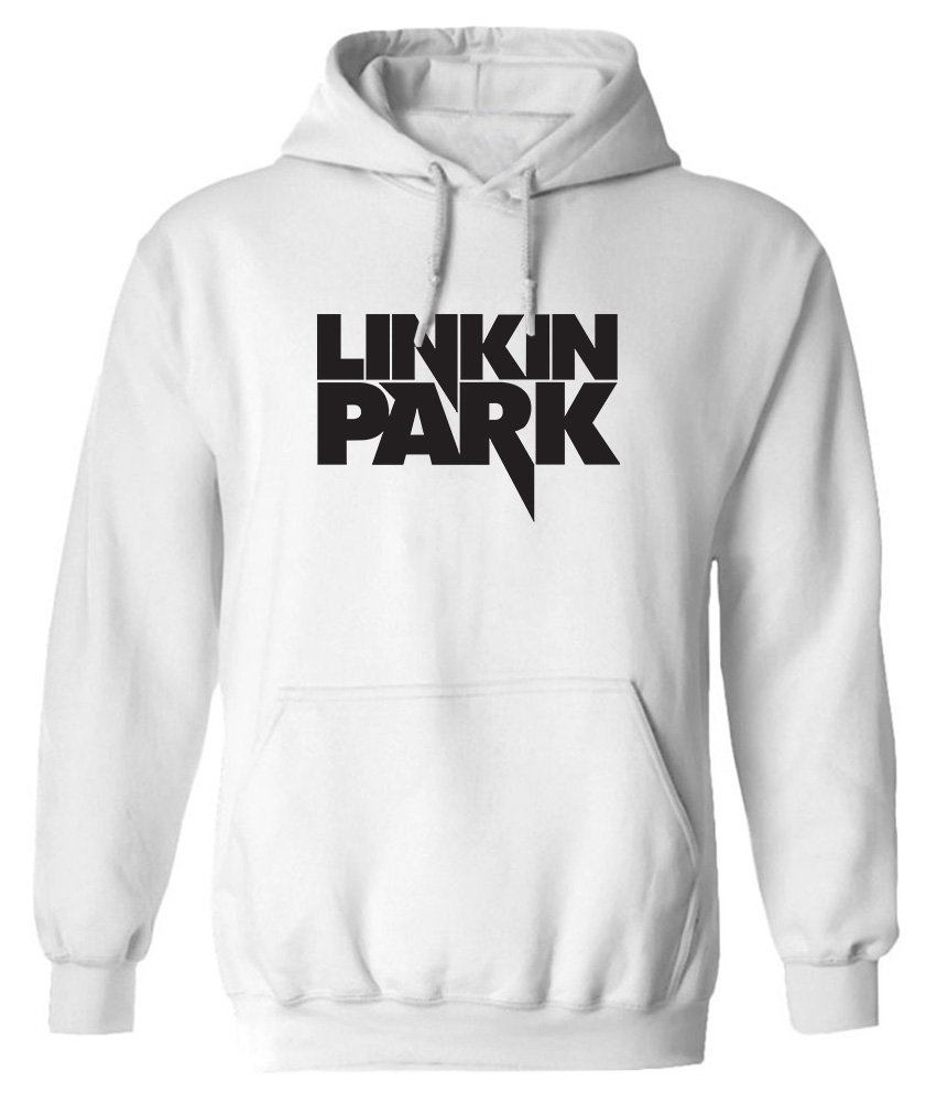 Hoodie Linkin Park Logo Name Art1 Rock Avenue White