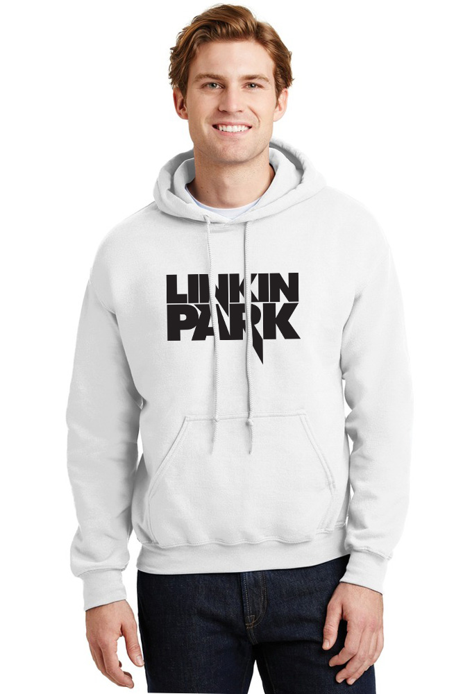 Hoodie Linkin Park Logo Name Art1 Rock Avenue White ανδρικά Φούτερ Simple Wear