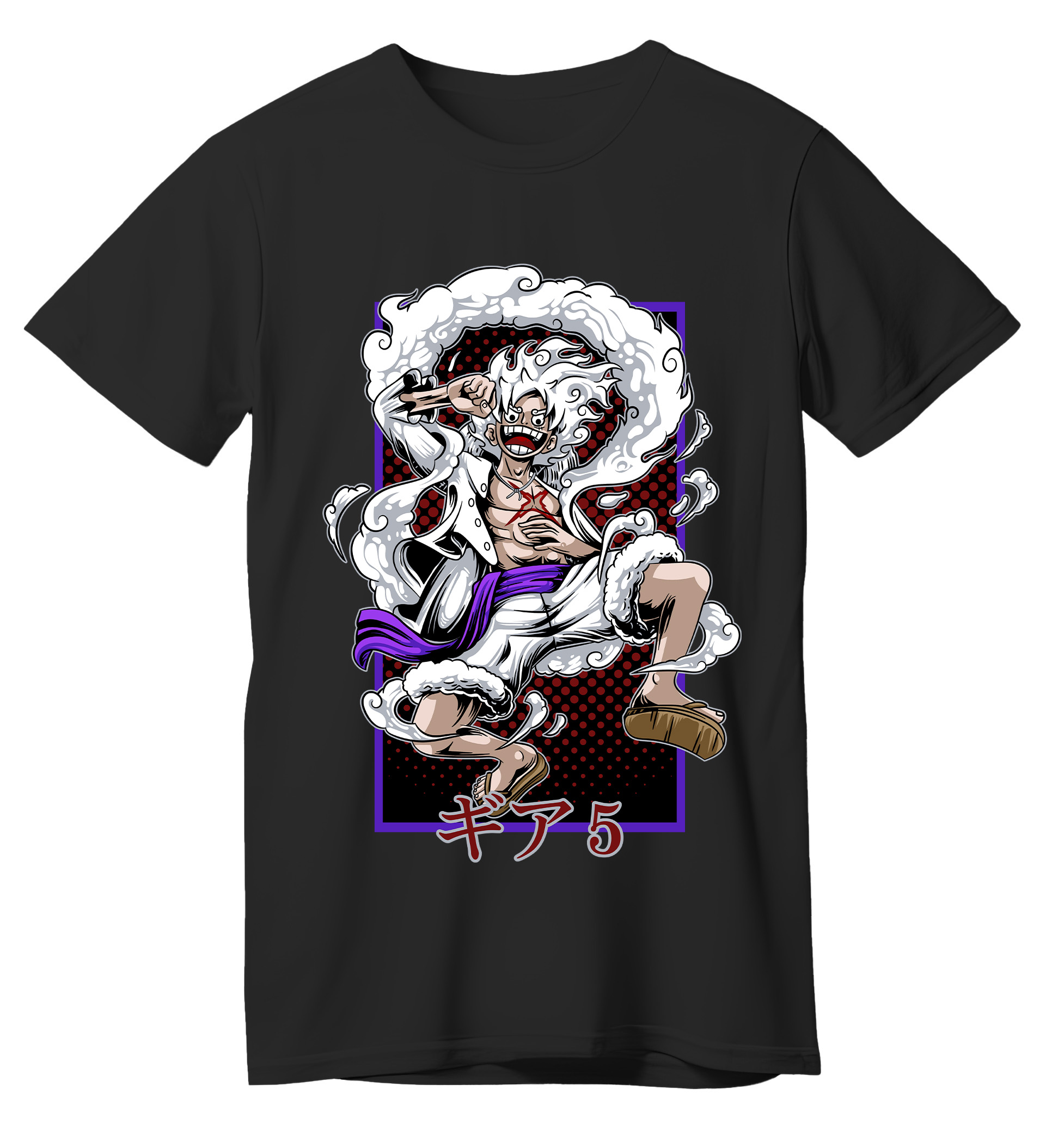 T-Shirt Luffy Gear 5 Pop Culture Black