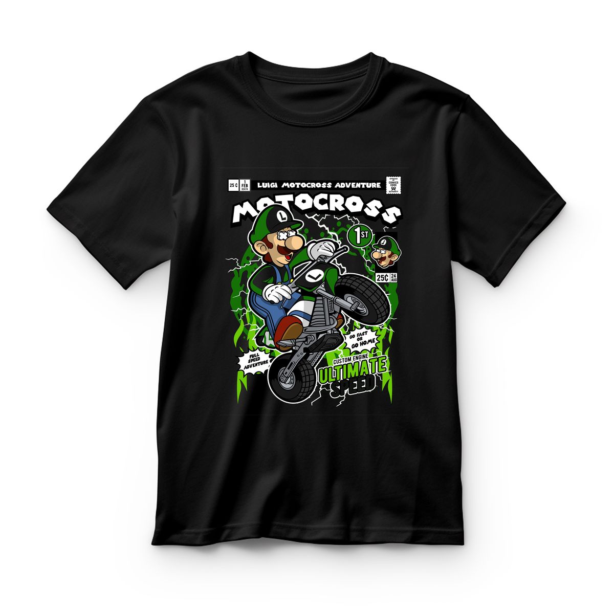 Παιδικό T-shirt Luigi Motocross Pop Culture Black