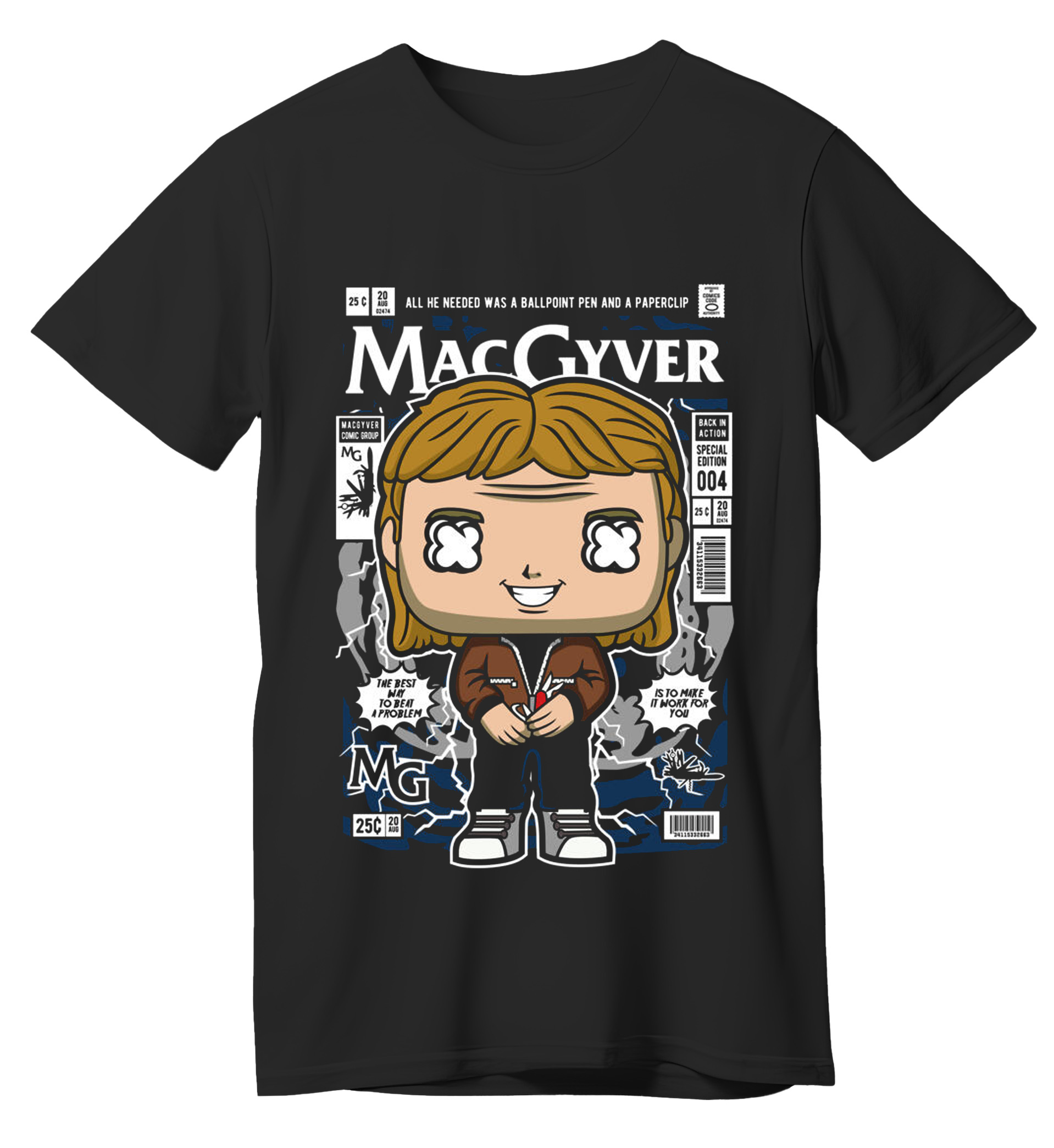 T-Shirt Macgyver Pop Culture Black