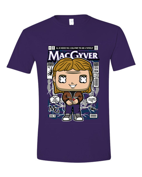 T-Shirt Macgyver Pop Culture Purple