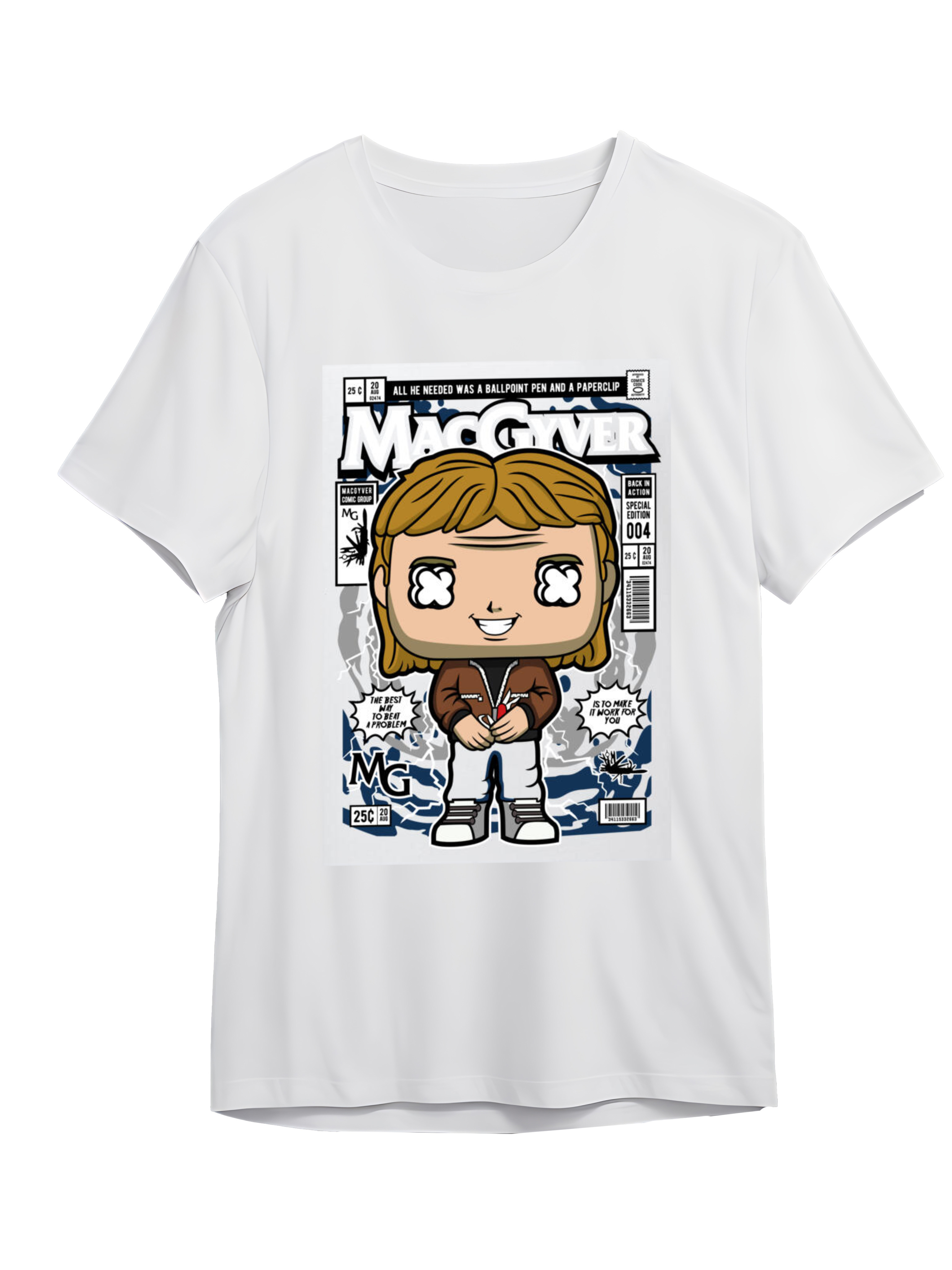 T-Shirt Macgyver Pop Culture White