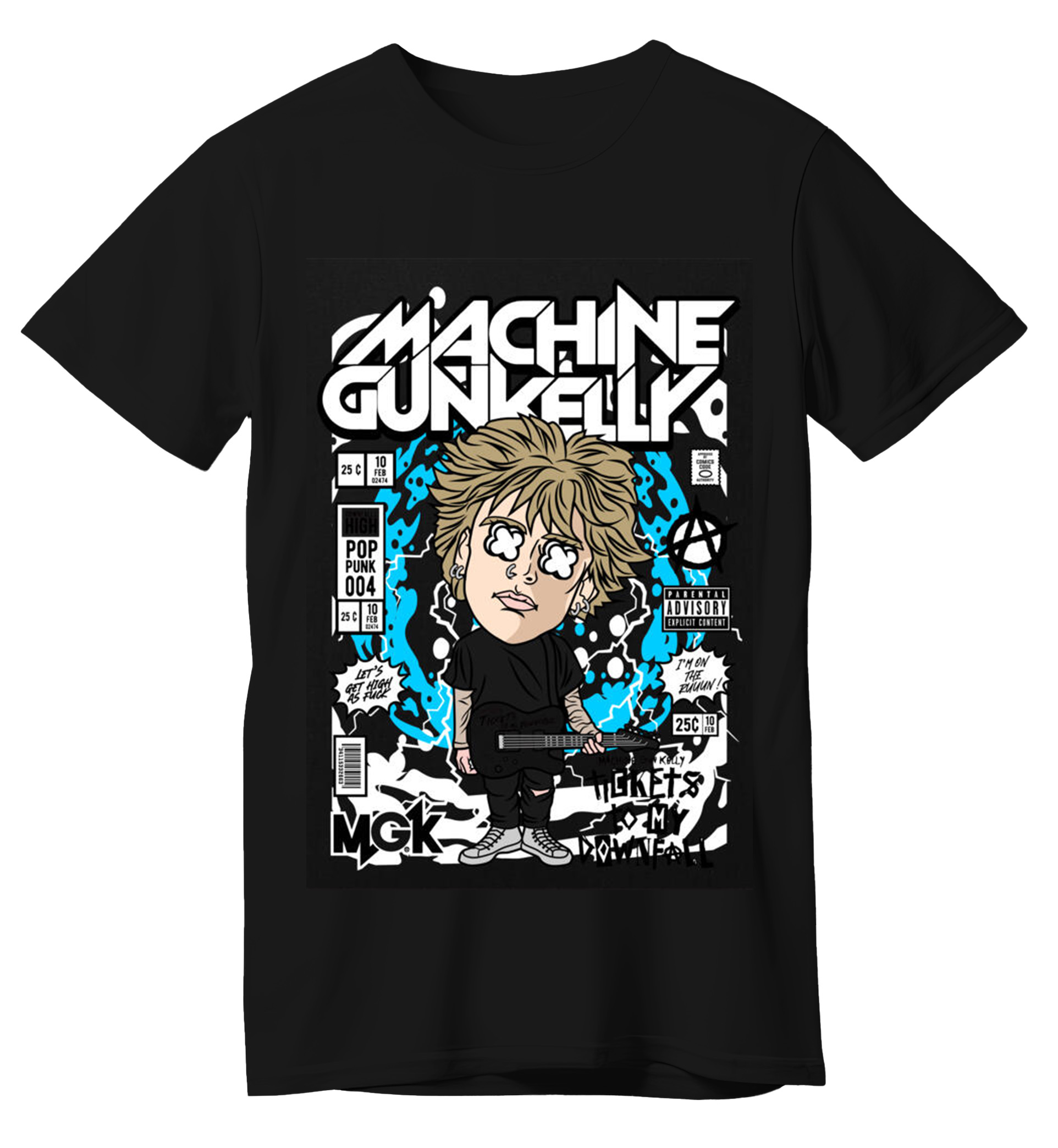 T-Shirt Machine Gun Kelly Pop Culture Black