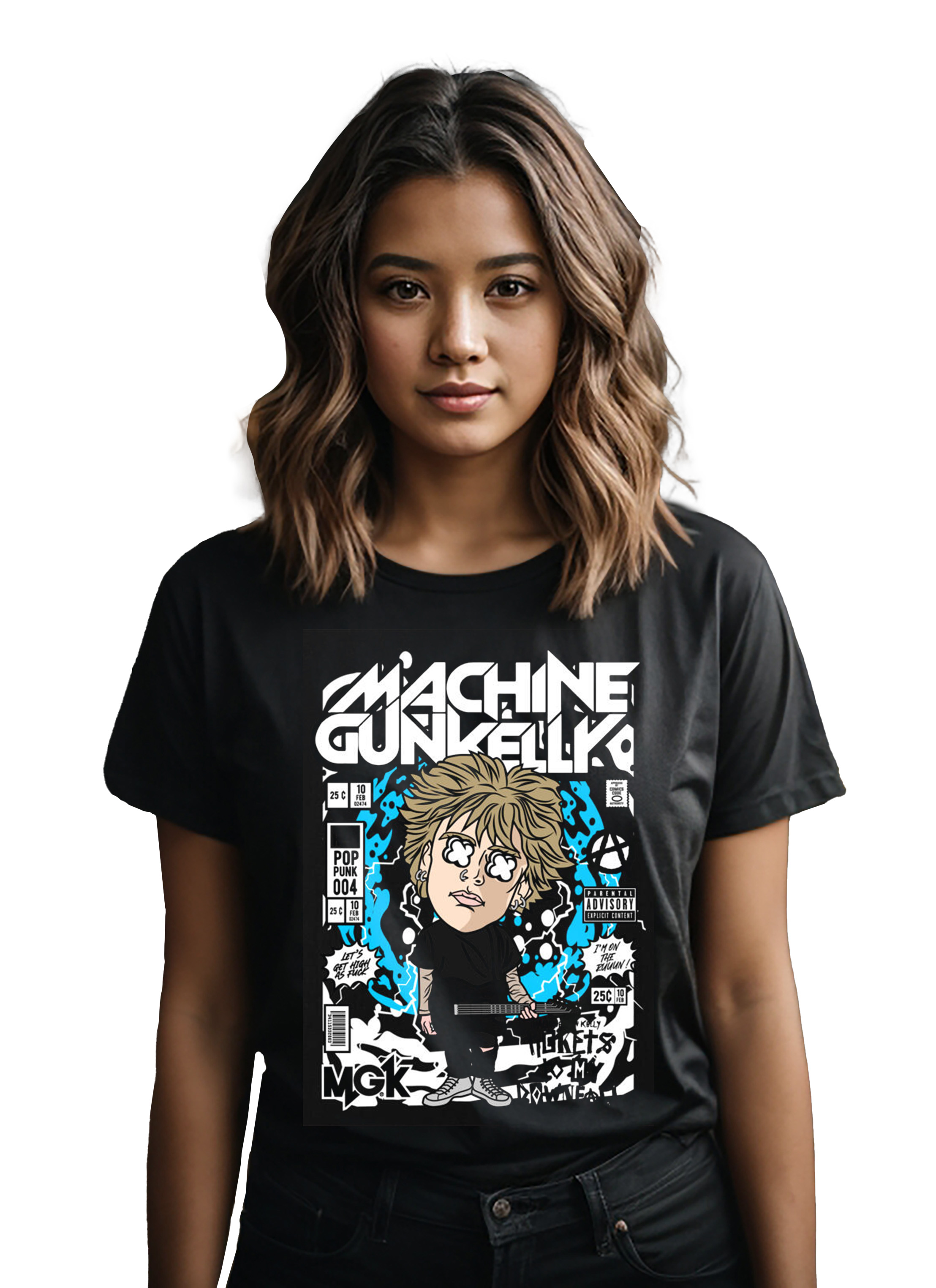 T-Shirt Machine Gun Kelly Pop Culture Black ανδρικά Basic T-Shirts Simple Wear Μπλουζάκια κοντομάνικα