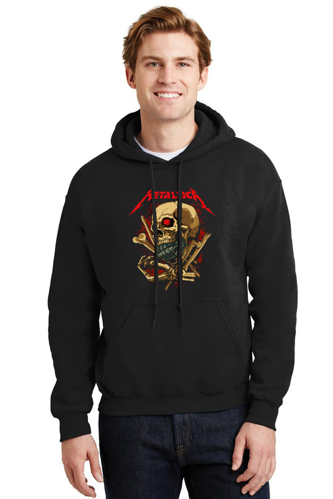 Hoodie Metallica Art2 Rock Avenue Black ανδρικά Φούτερ Simple Wear