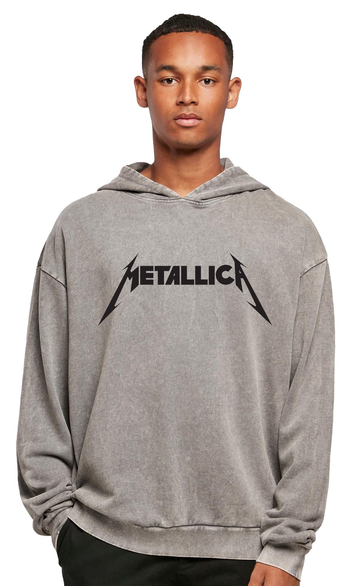 Oversized Premium Hoodie Metallica Logo Art Rock Avenue Asphalt ανδρικά Φούτερ Simple Wear