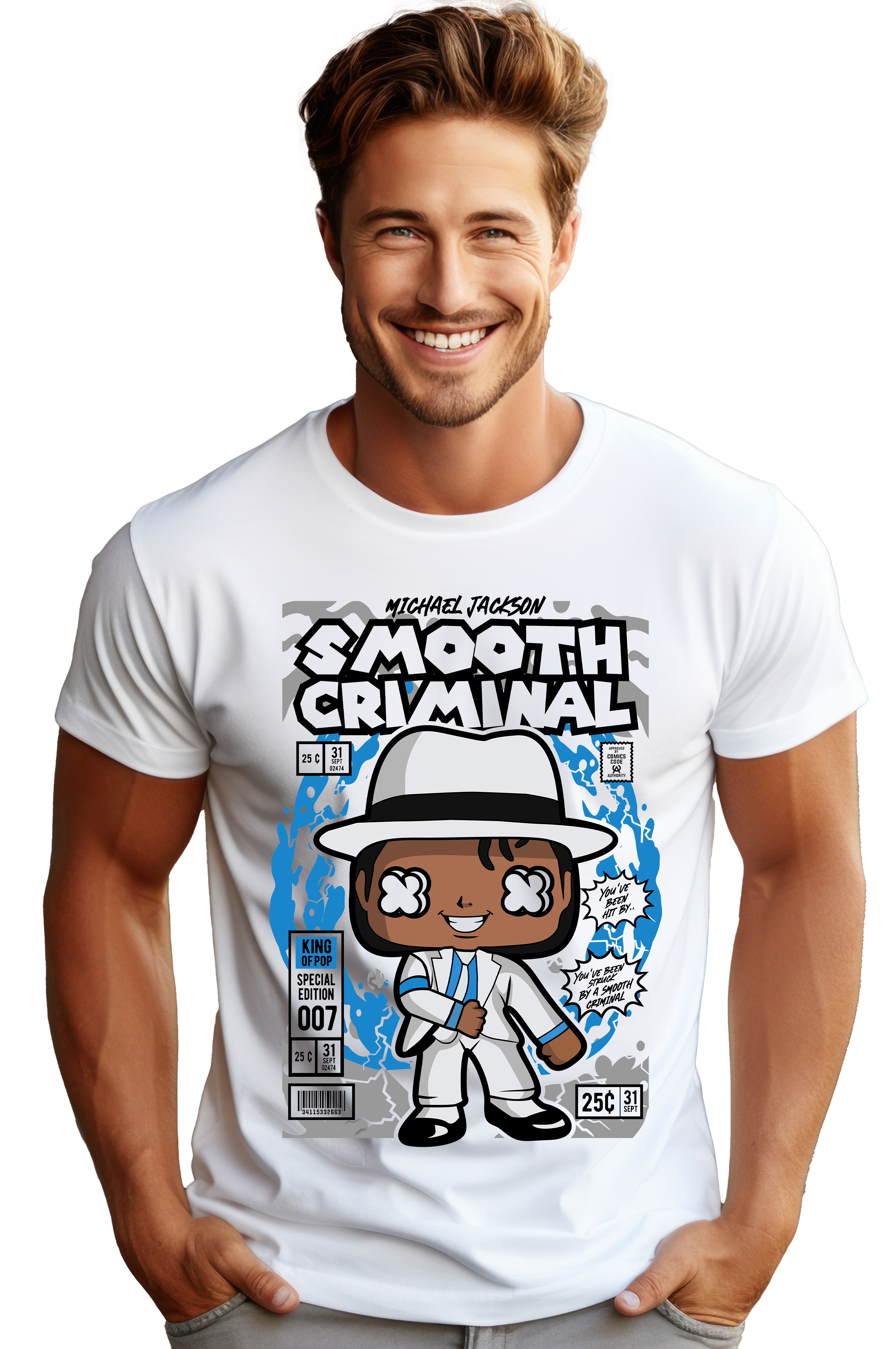 T-Shirt Michael Jackson Smooth Criminal Pop Culture White ανδρικά Basic T-Shirts Simple Wear Μπλουζάκια κοντομάνικα