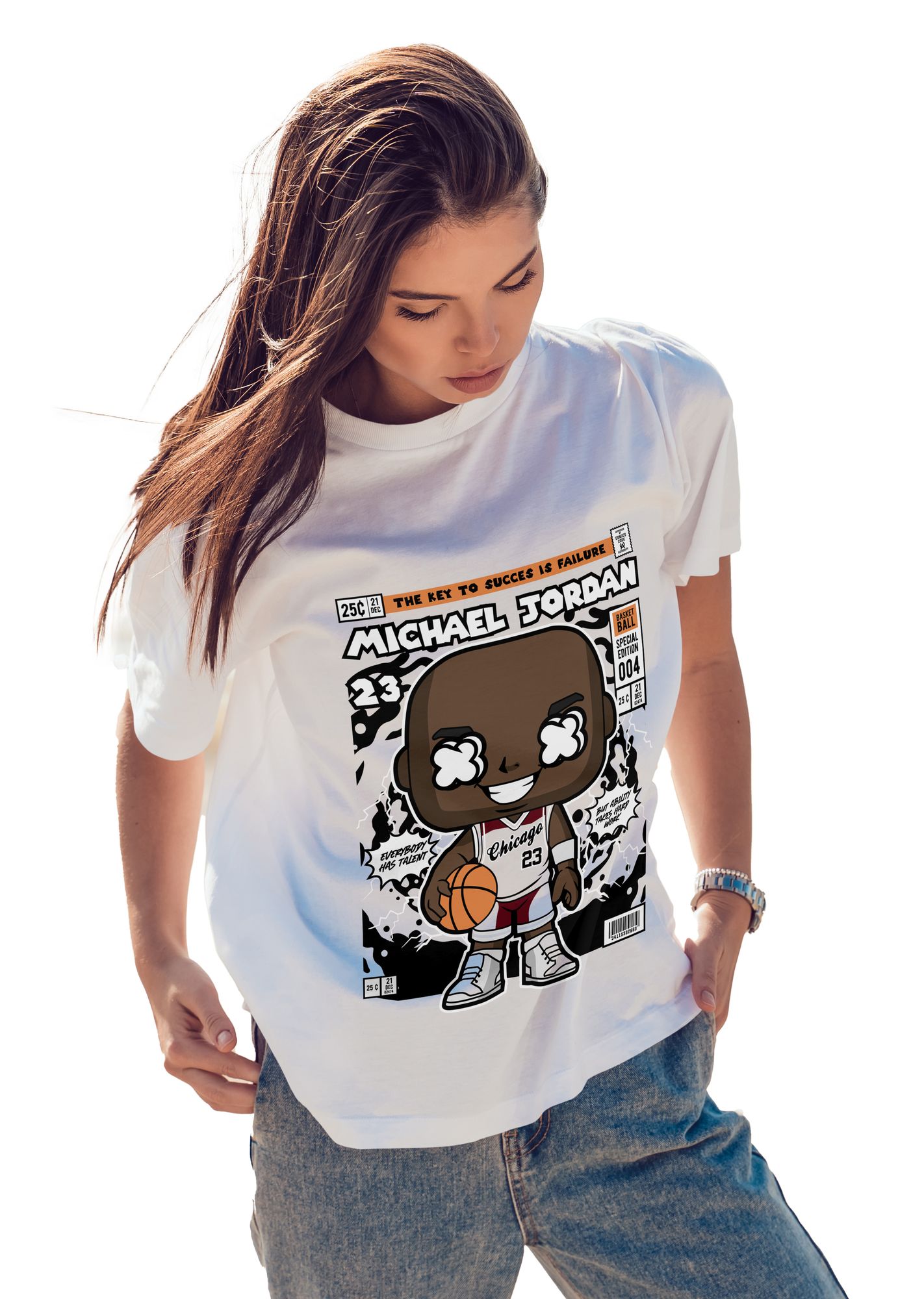 T-Shirt Michael Jordan Pop Culture White ανδρικά Basic T-Shirts Simple Wear Μπλουζάκια κοντομάνικα