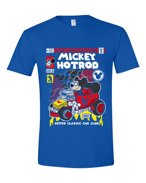 T-Shirt Mickey Hot Rod Pop Culture Royal