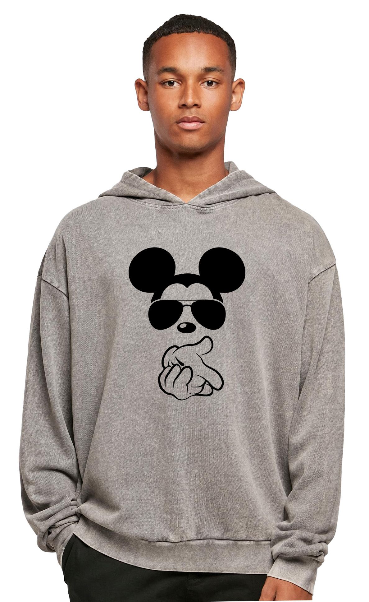 Oversized Premium Hoodie Mickey Mouse Pop Culture Asphalt ανδρικά Φούτερ Simple Wear