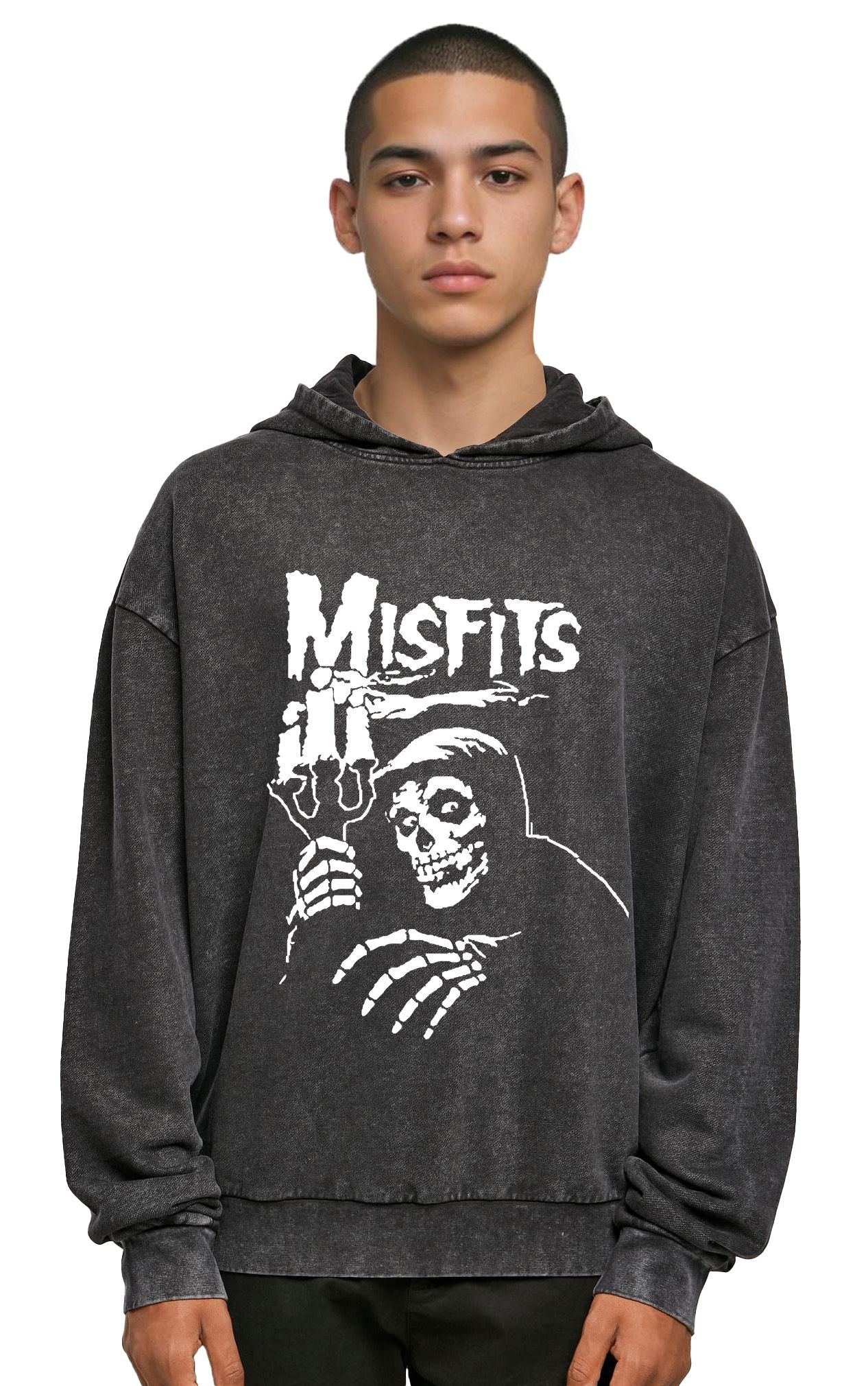 Oversized Premium Hoodie Misfits 1 Rock Avenue Black ανδρικά Φούτερ Simple Wear