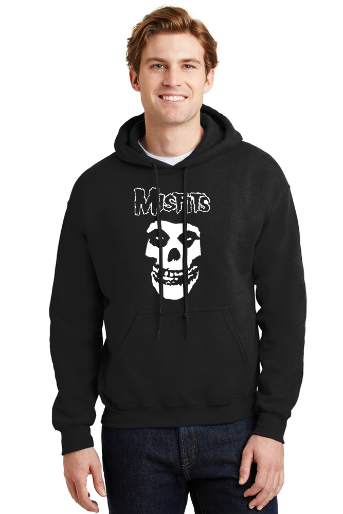 Hoodie Misfits Skull Rock Avenue Black ανδρικά Φούτερ Simple Wear