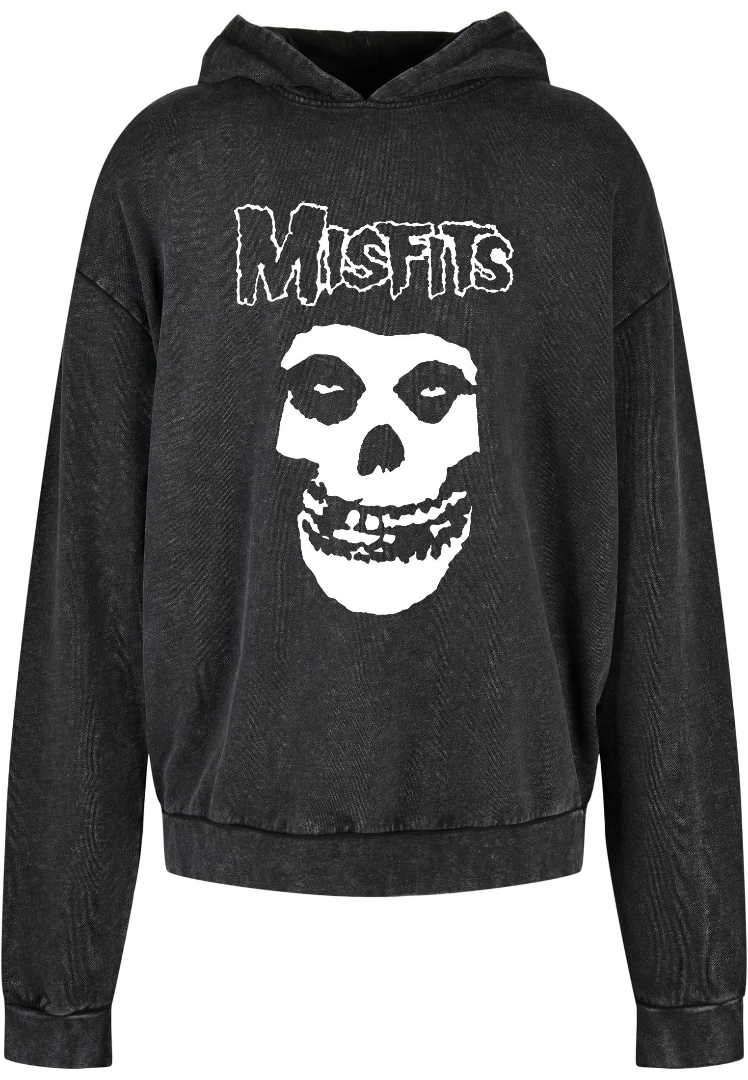 Oversized Premium Hoodie Misfits Skull Rock Avenue Black