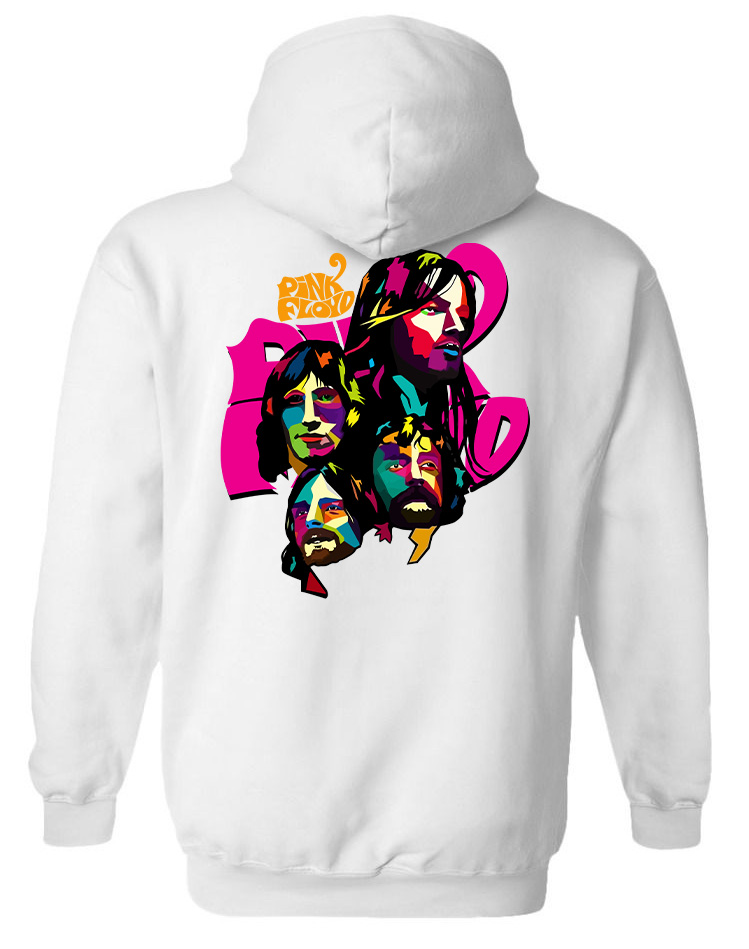 Hoodie Pink Floyd1 Rock Avenue White