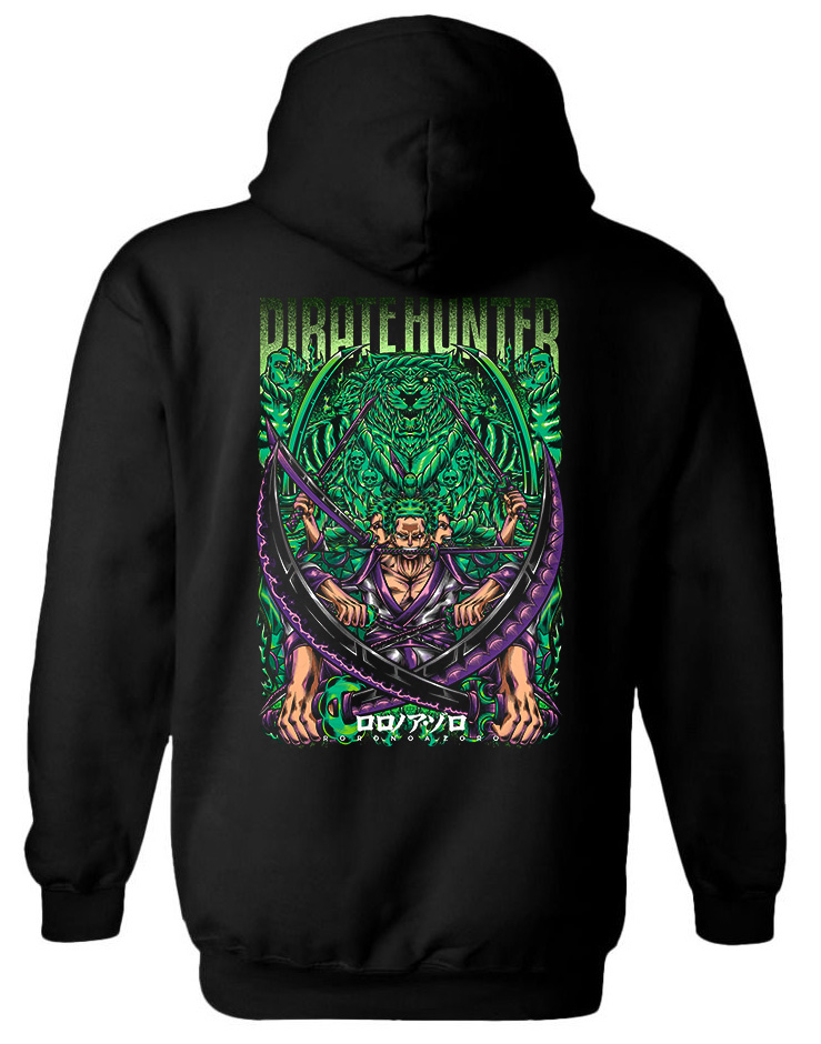 Hoodie Pirate Hunter One Piece Pop Culture Black