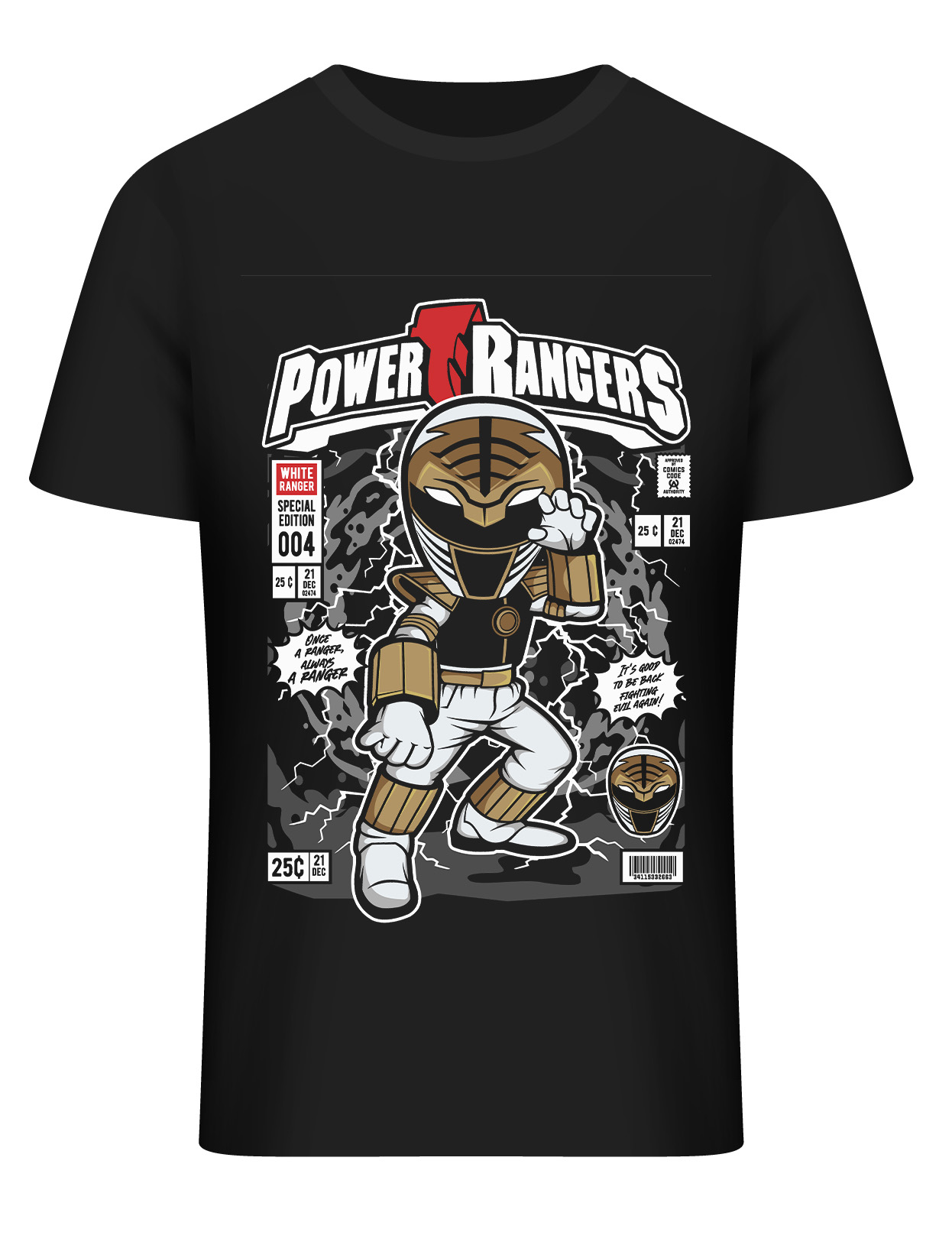 T-Shirt Power Ranger Pop Culture Black