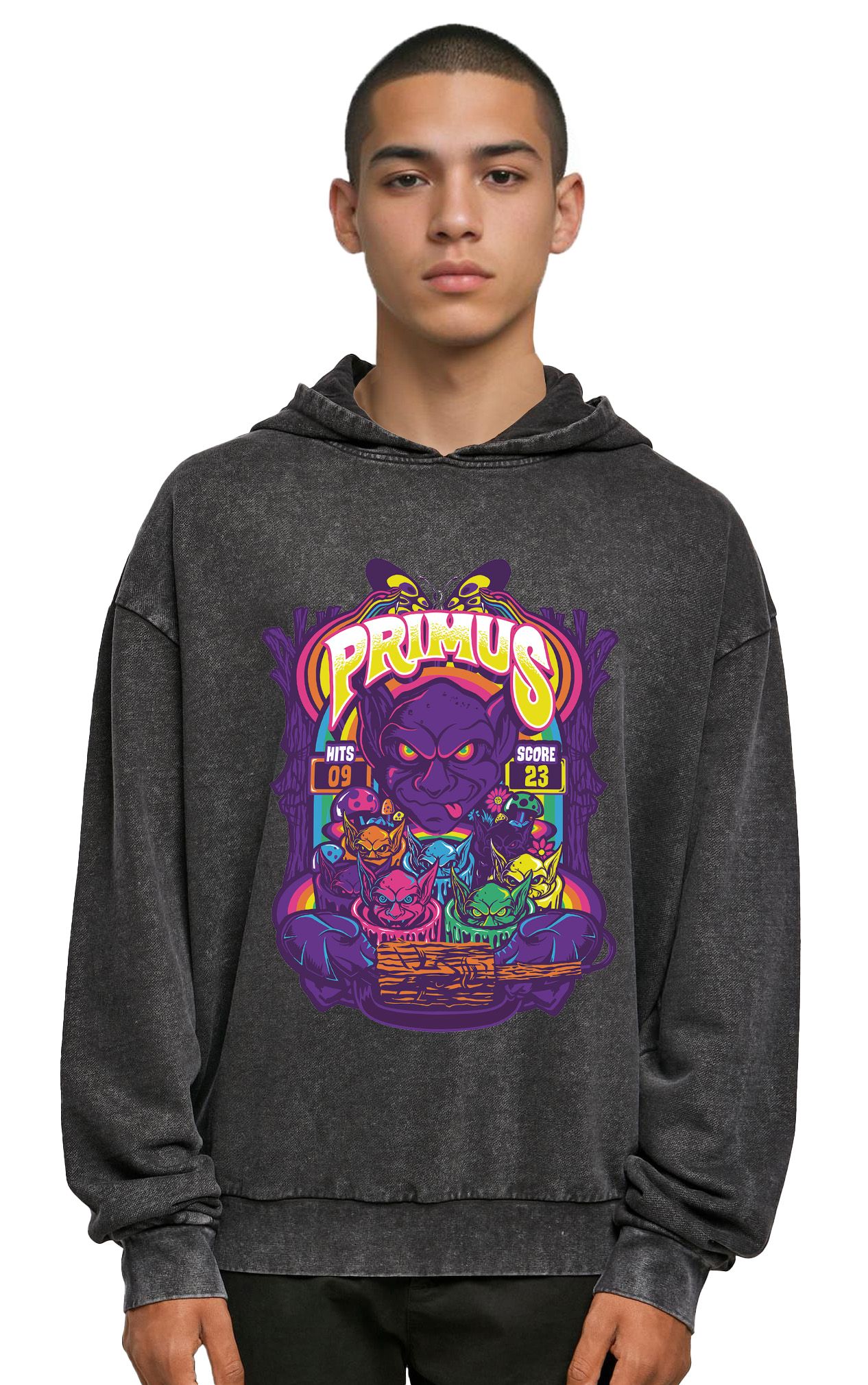 Oversized Premium Hoodie Primus Rock Avenue Black ανδρικά Φούτερ Simple Wear