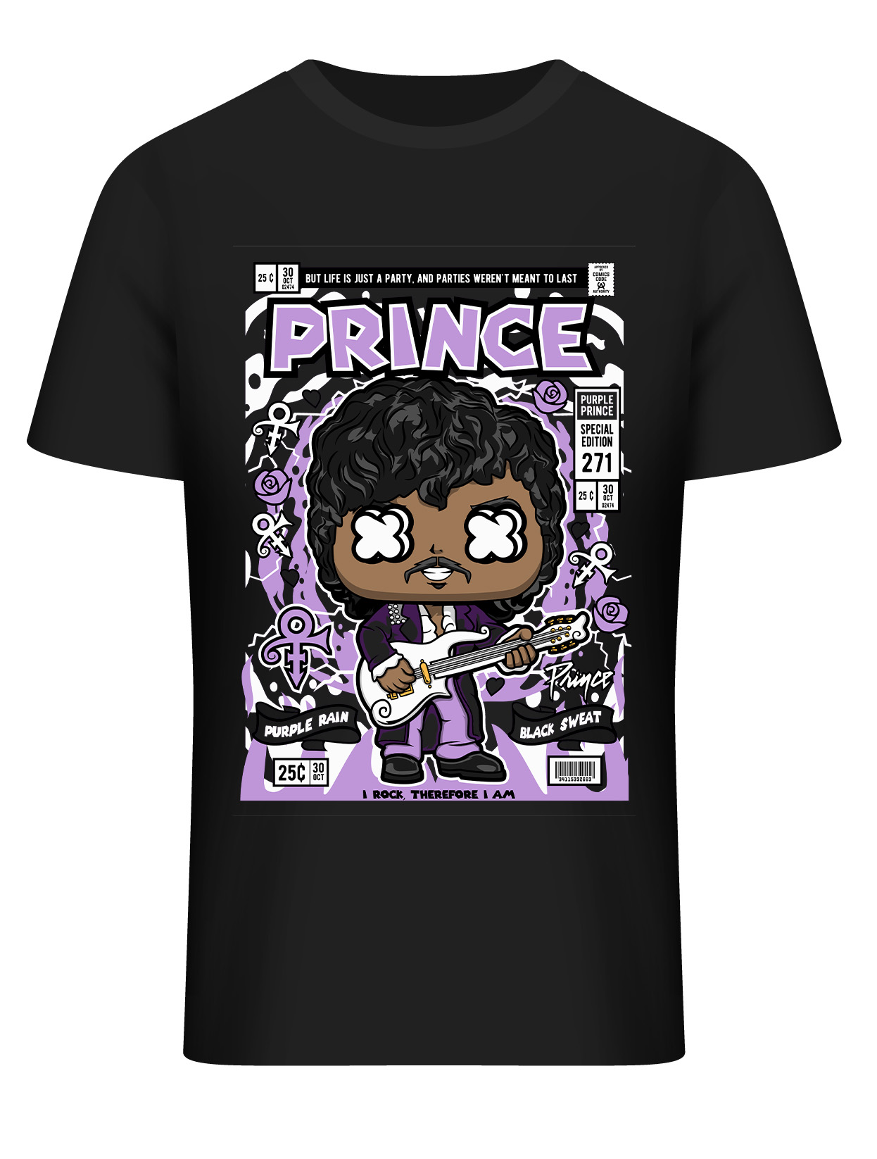 T-Shirt Prince Pop Culture Black