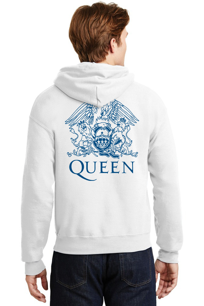 Hoodie Queen Art2 Rock Avenue White ανδρικά Φούτερ Simple Wear