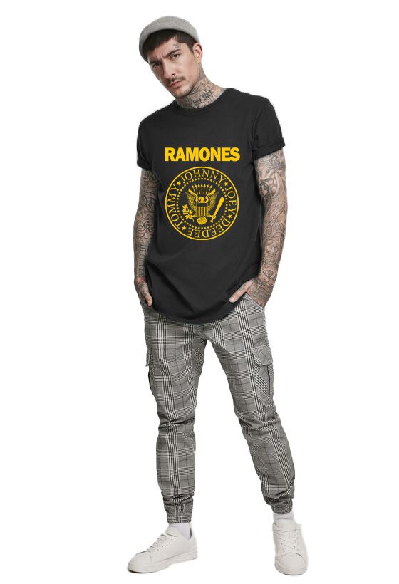 T-Shirt Ramones Pres Logo Rock Avenue Black ανδρικά Basic T-Shirts Simple Wear Μπλουζάκια κοντομάνικα