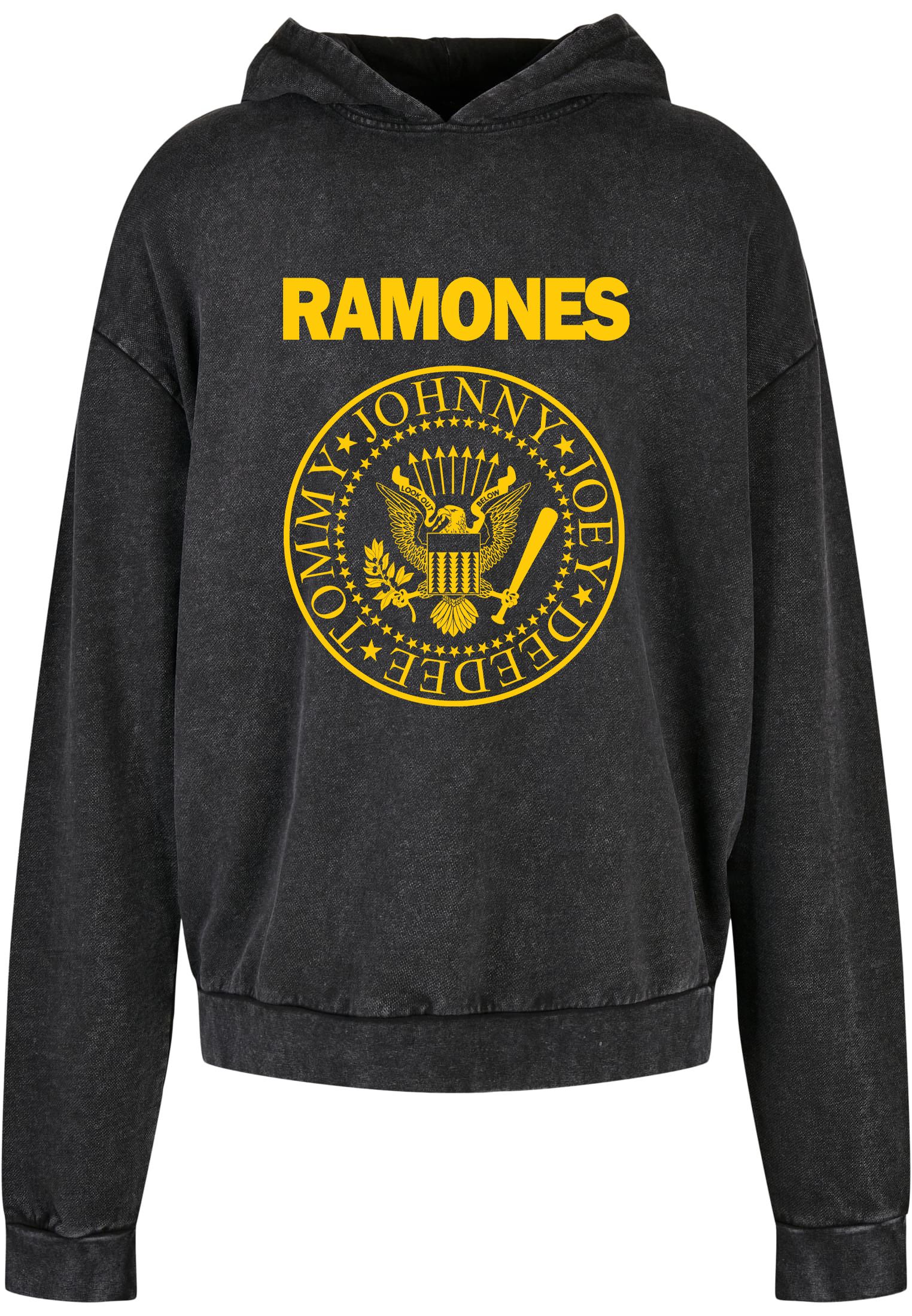 Oversized Premium Hoodie Ramones Pres. Logo Rock Avenue Black