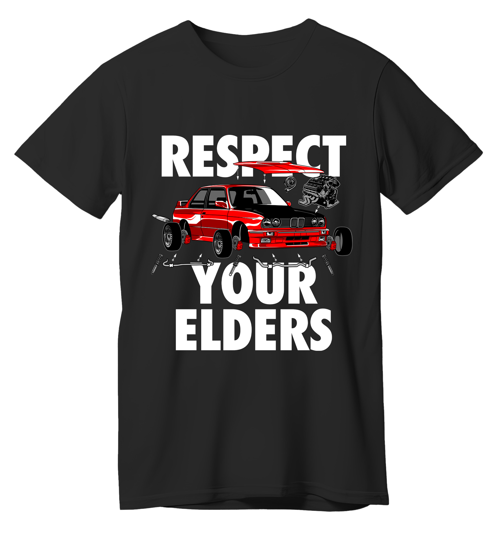 T-Shirt Respect Ur Elders Pop Culture Black