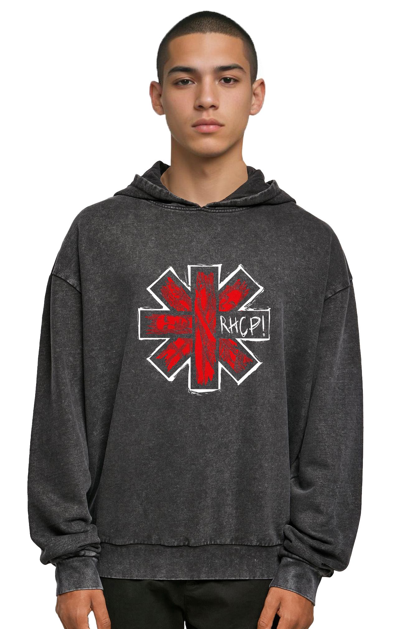 Oversized Premium Hoodie Rhcp Rock Avenue Black ανδρικά Φούτερ Simple Wear