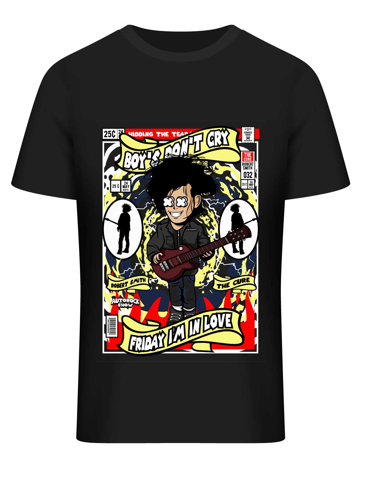 T-Shirt Robert Smith The Cure Pop Culture Black