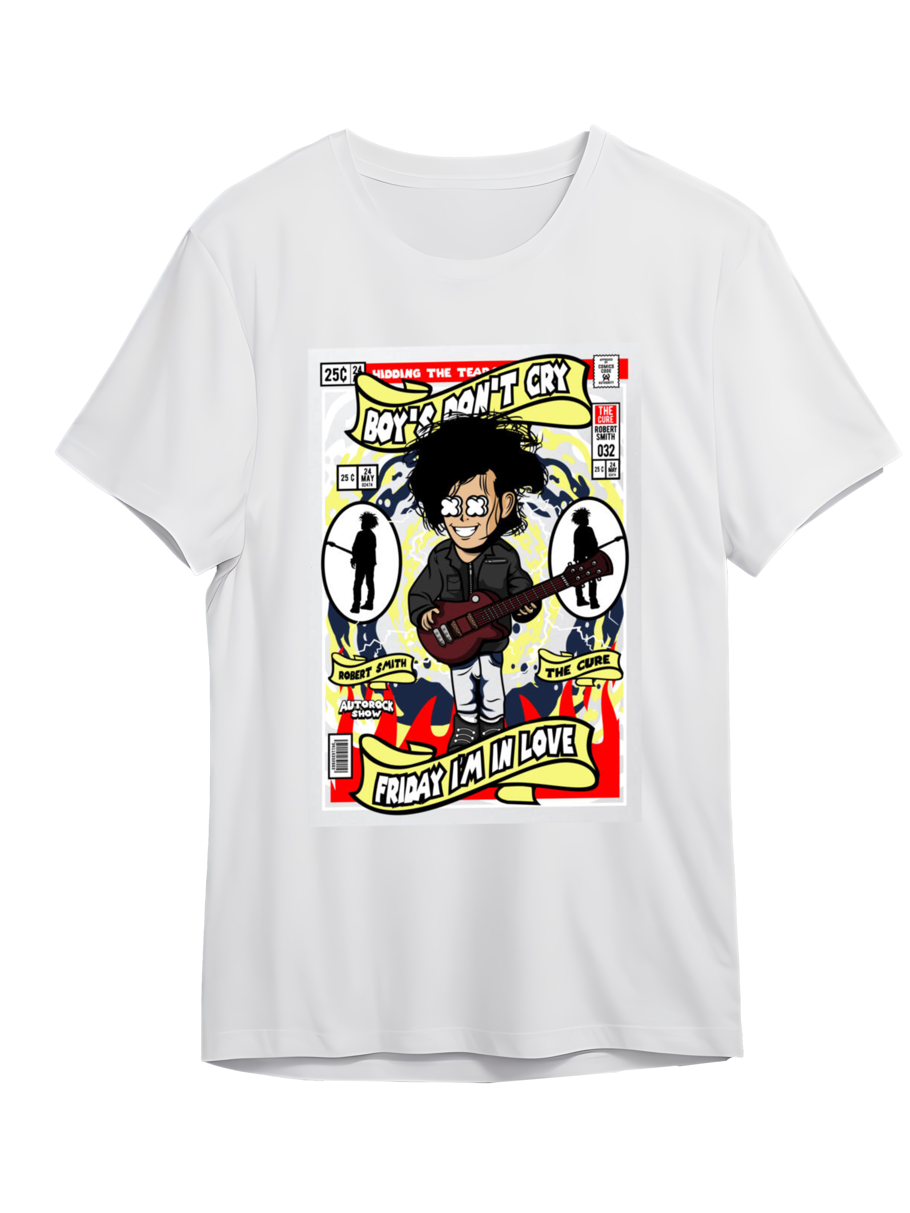 T-Shirt Robert Smith The Cure Pop Culture White
