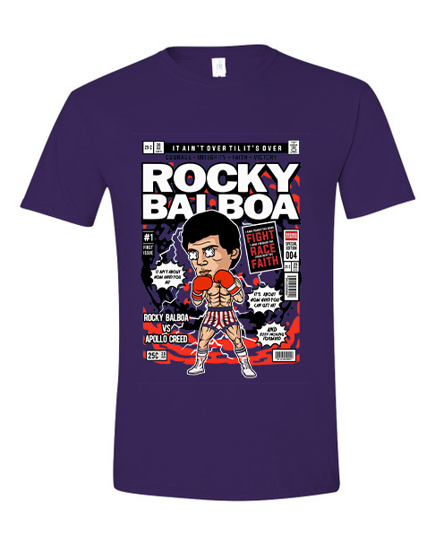 T-Shirt Rocky Balboa Pop Culture Purple