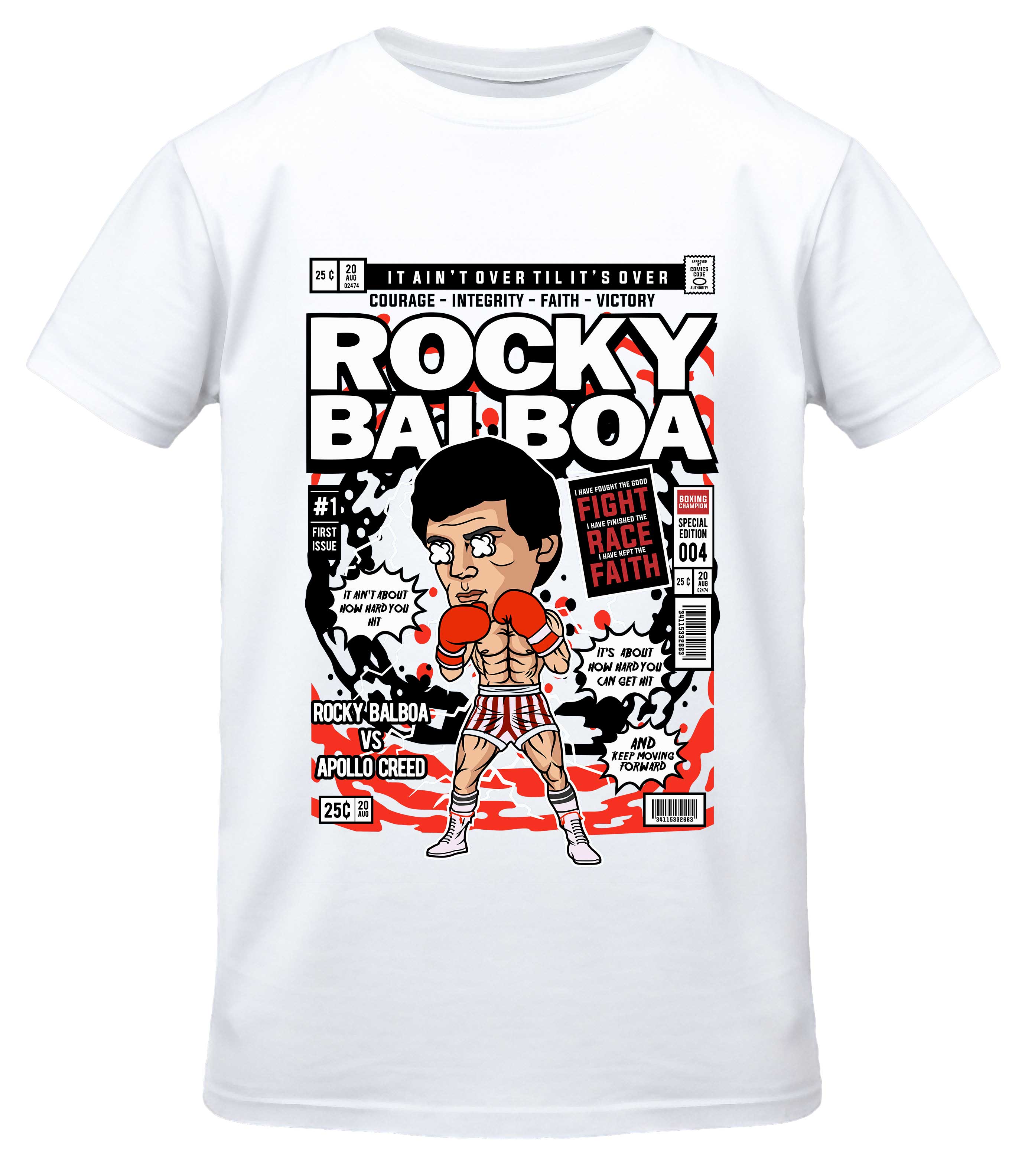 T-Shirt Rocky Balboa Pop Culture White