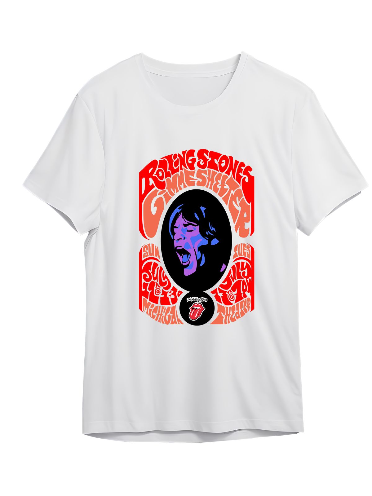 T-Shirt Rolling Stones Art1 Rock Avenue White